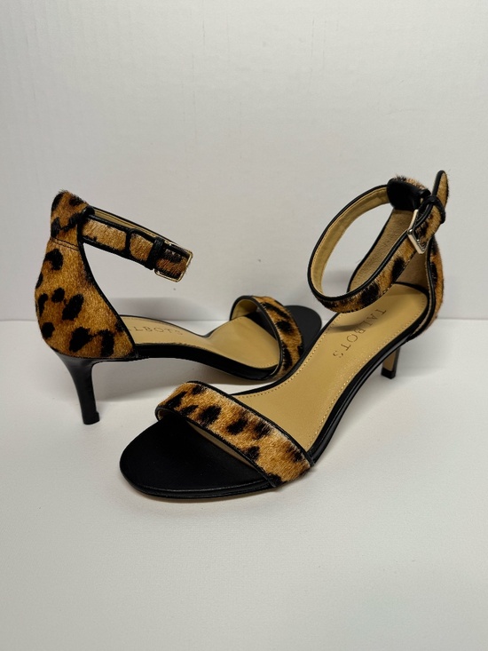 Talbots Shoes - Talbots Leopard Print Calf Hair Ankle Strap Heels S 5M Chic Animal Print Sandals